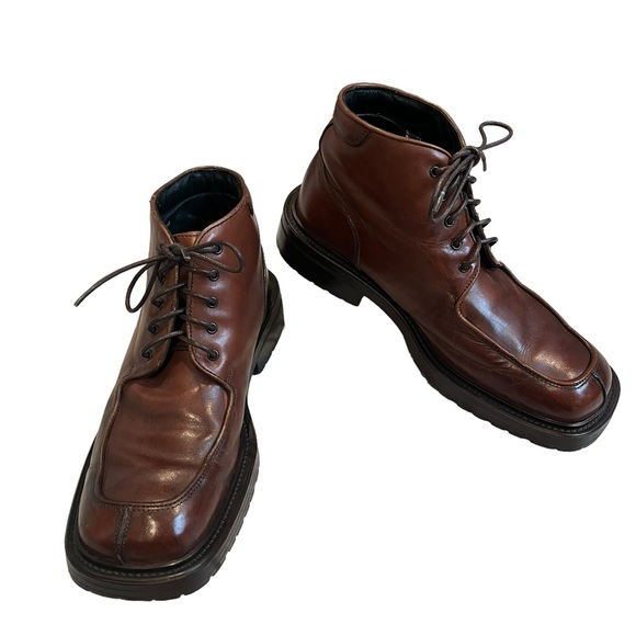 Men’s Vintage Kenneth Cole Reaction Chunky Square Toe Ankle Boots Sz 8.5